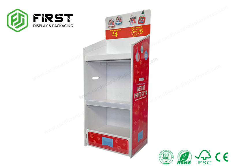 Custom 4 Color Printing Recycling Floor Cardboard Display Shelf For Shop Retail