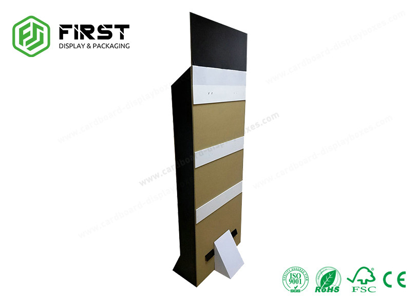 Eco-Friendly Material Customized Color Printing Cardboard POP Floor Display With Peg Hooks