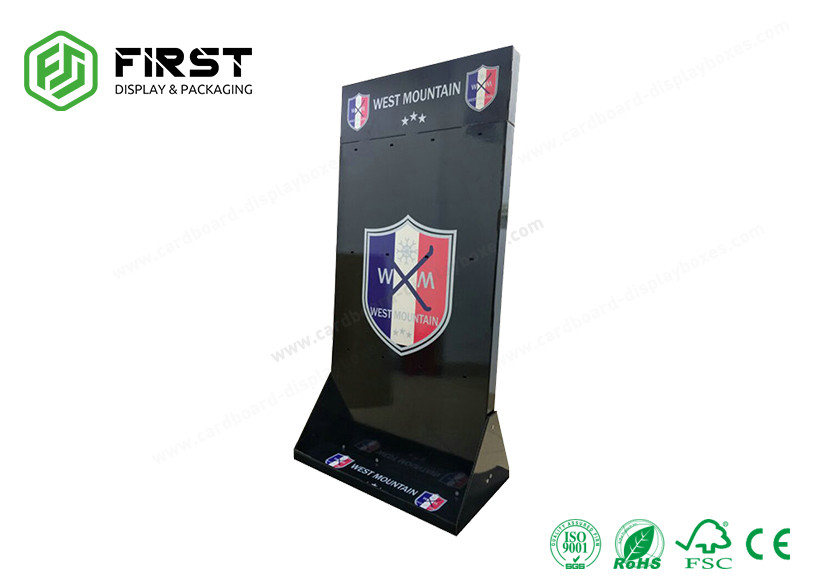 Custom Retail POP Displays 4C Offset Printing Paper Cardboard Floor Hook Display Stand