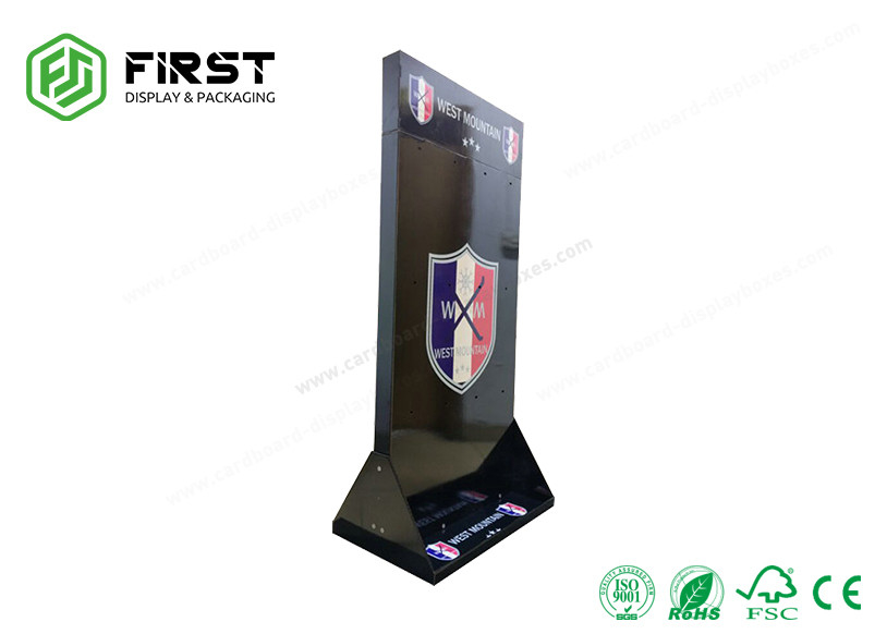Custom Retail POP Displays 4C Offset Printing Paper Cardboard Floor Hook Display Stand