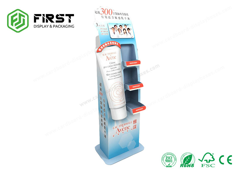 Customized Foldable Cosmetic Pop Cardboard Displays , Corrugated Cosmetics Display Stands