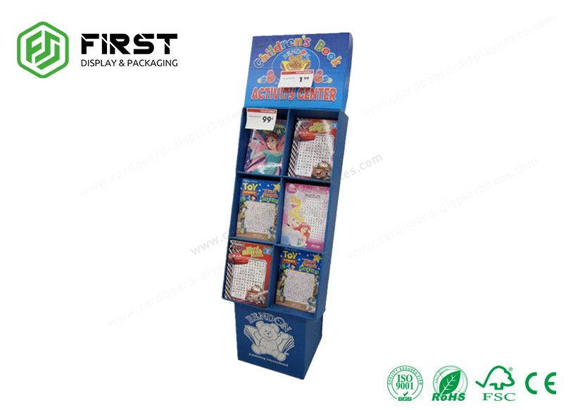 Good Printing Quality Customized Logo Printing Promotion Cardboard Floor Display Stand For Books