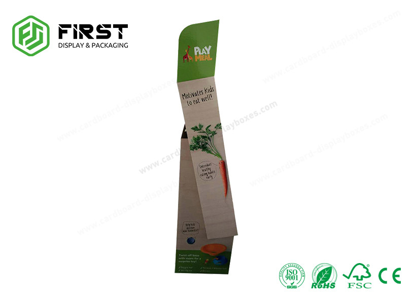 CMYK Printing Custom Made Eco-friendly Corrugated Cardboard POP Floor Display Stand
