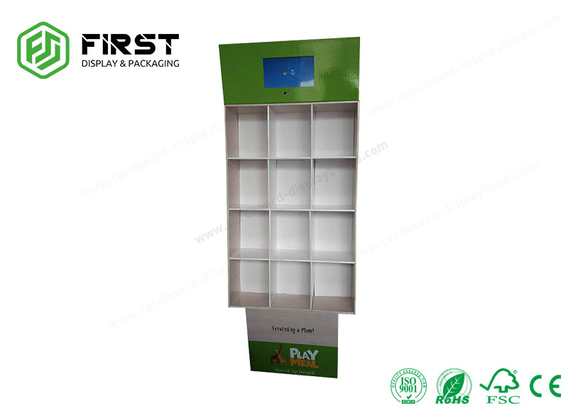 CMYK Printing Custom Made Eco-friendly Corrugated Cardboard POP Floor Display Stand