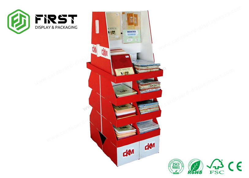 Supermarket Promotion Customized Printing Portable Corrugated Carton Floor Cardboard Display Stand