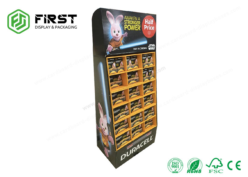 Supermarket Portable Customized Printing Recyclable Corrugated Floor Paper Display Rack
