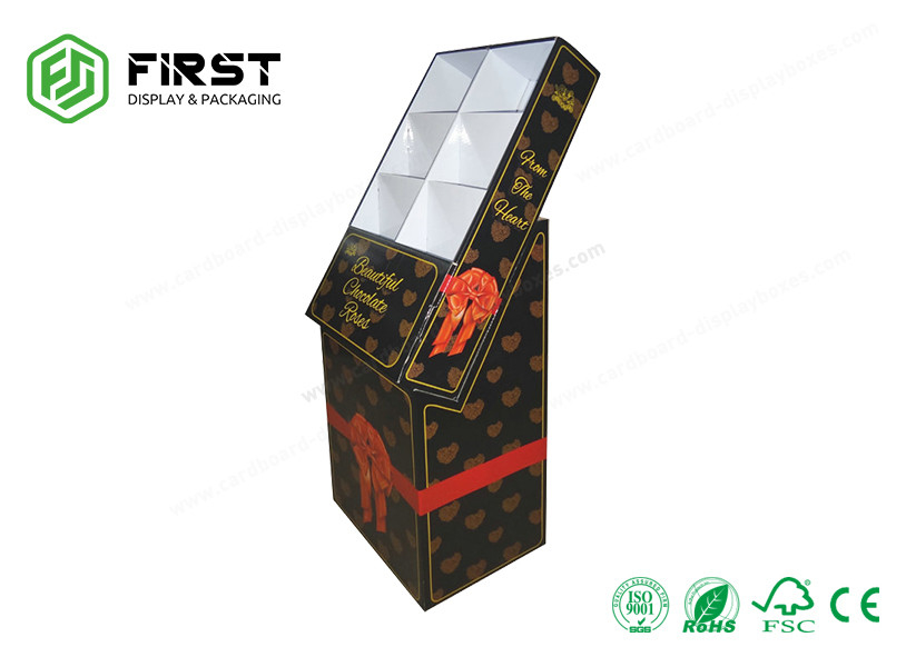 Custom Free Floor Standing Corrugated Cardboard Waterproof Display Rack Shelf Stand