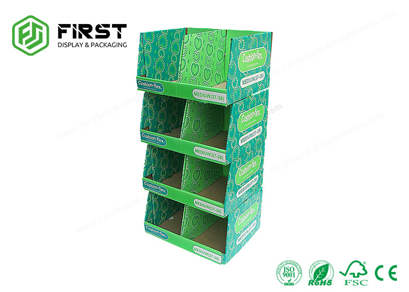 Customized Printing Recyclable Cardboard POP Displays , Retail Floor Paper Displays For Supermarket