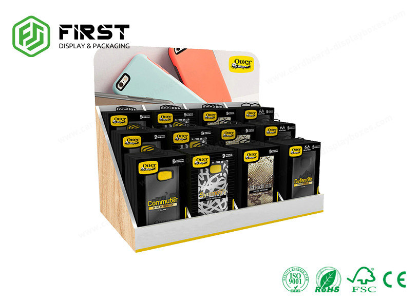 Corrugated 4C CYMK Printing Custom Recycled Cardboard Counter Display Boxes With UV Coating