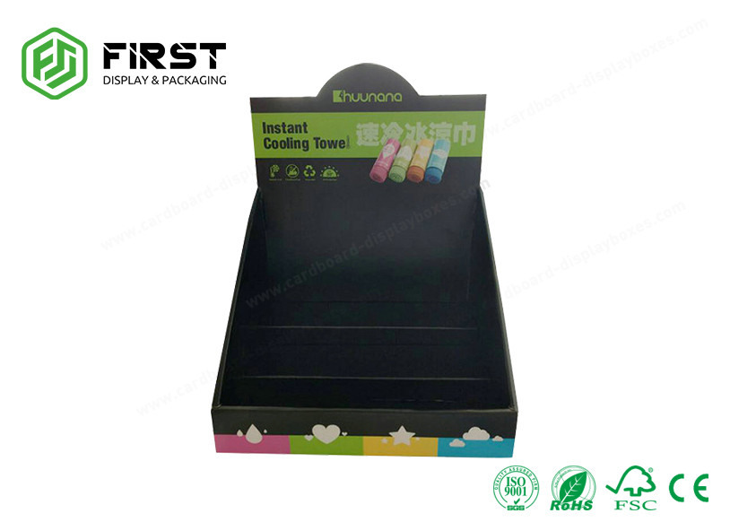 Glossy Printed Custom Eco-friendly Paper Cardboard Counter Display Stands For Advertising