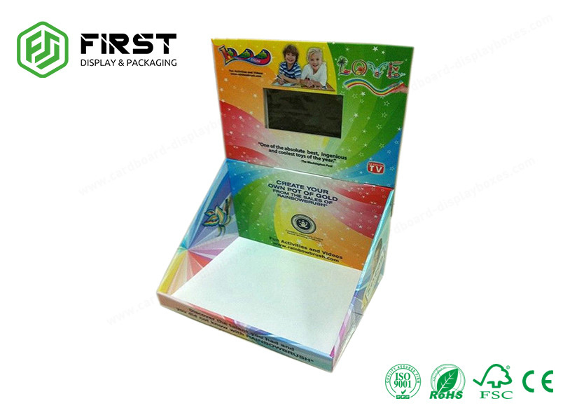 Custom Made Portable 4C Offest Printing Cardboard Recycled Paper Counter Display Stand