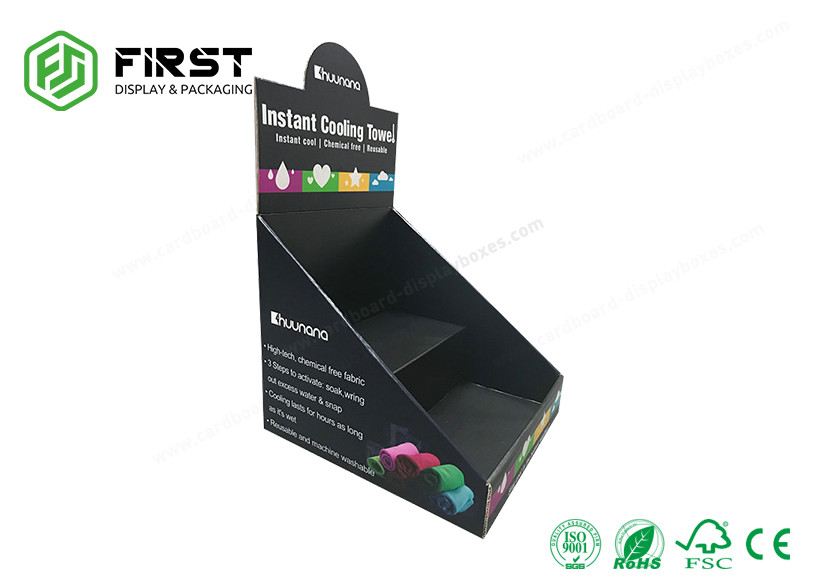 Customized Matte Black Recyclable Promotion POP Cardboard Paper Counter Display Stand