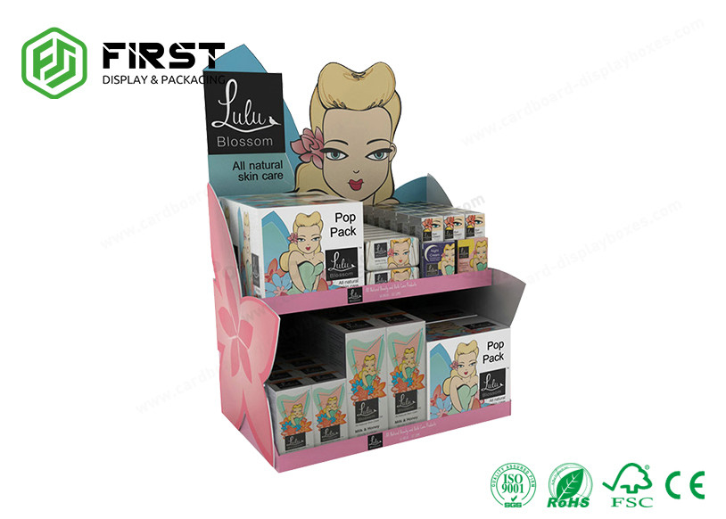 Customized Color Print OEM Recyclable Paper Cardboard Counter Display Boxes For Cosmetics
