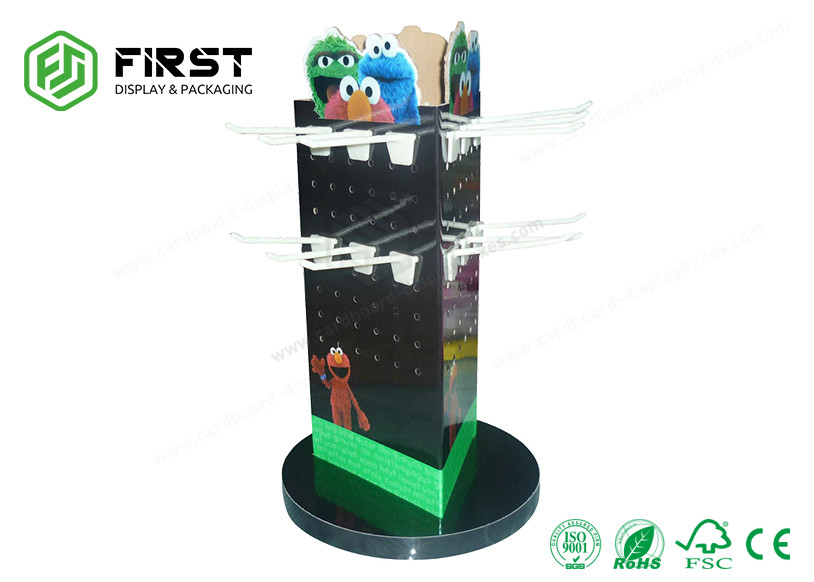 Custom CDU Recyclable Retail Cardboard Counter Stand Table Display With Pegs Hooks
