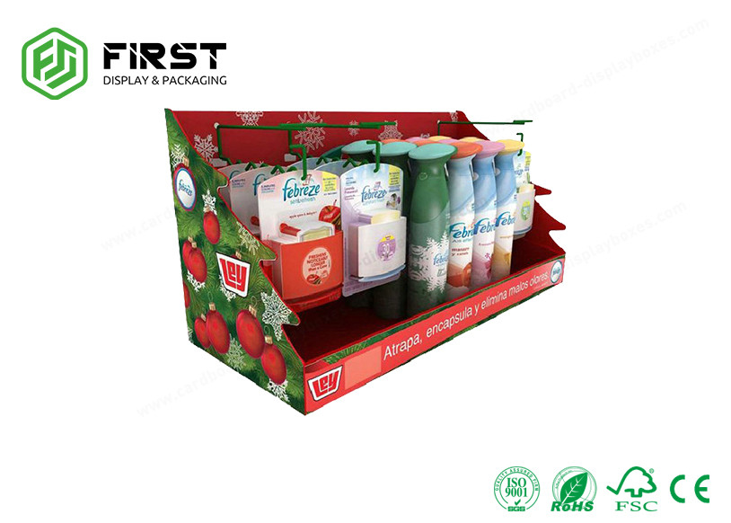 Eco Friendly Customized POS PDQ Cardboard Counter Hook Display Stand For Retail Sales