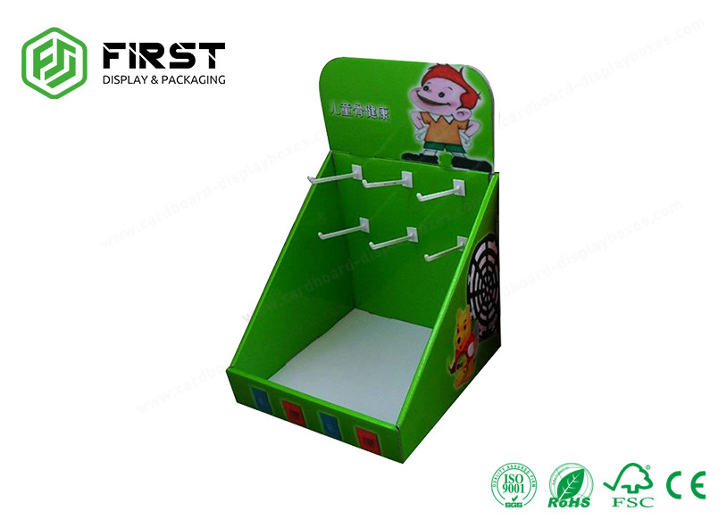 Recyclable Customized Color Printing PDQ Counter Cardboard Counter Table Top Hook Display
