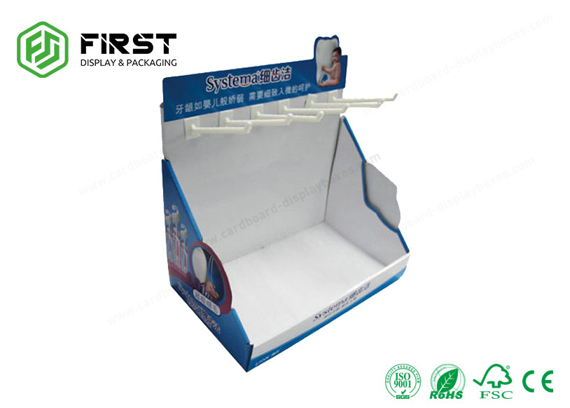 Recyclable Customized Color Printing PDQ Counter Cardboard Counter Table Top Hook Display