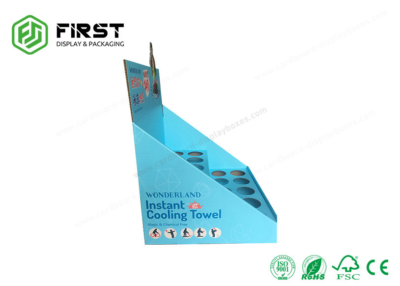 Customized Offest 4C Printing PDQ Paper Table Top Cardboard Counter Display With Holes