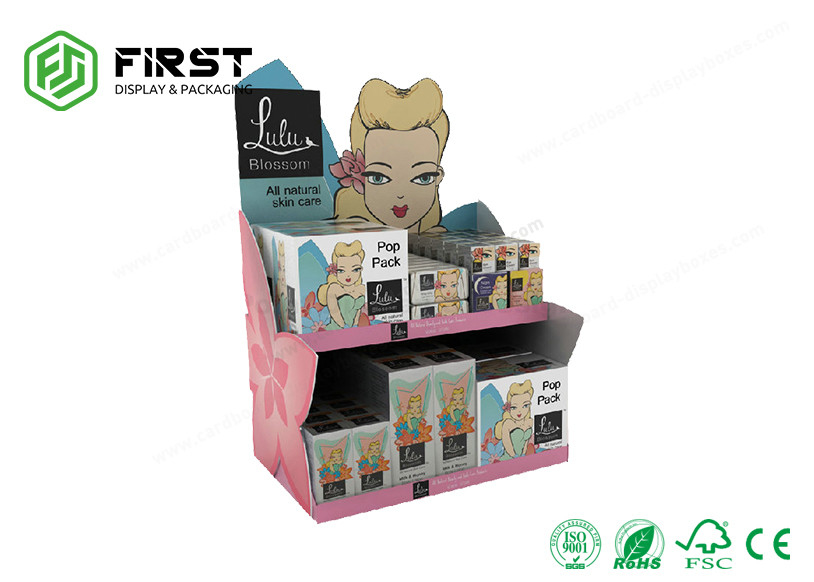 Customized CMYK Printed PDQ Display Recyclable Paper Cardboard Counter Display Stand