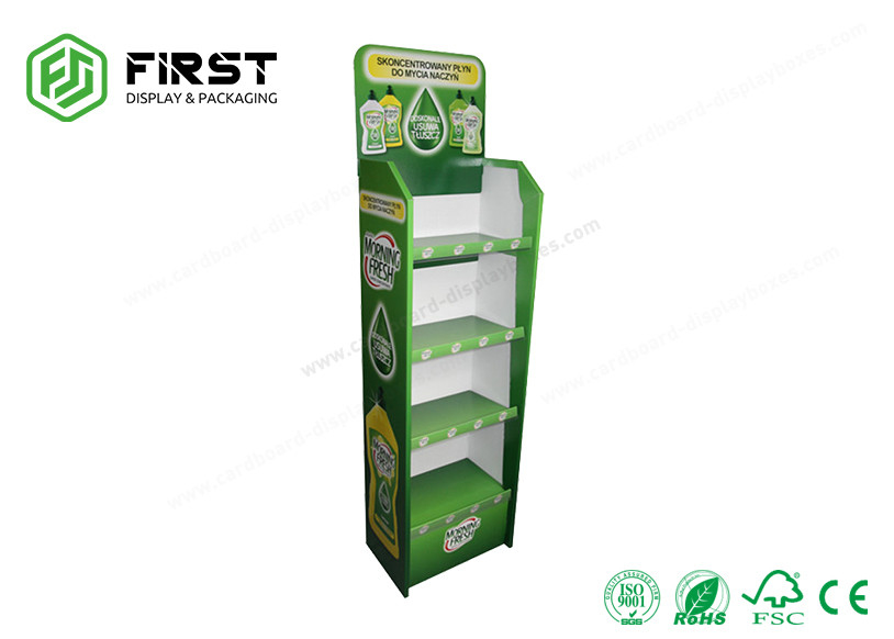 POP Customized Recyclable Corrugated Floor Cardboard Shelf Display Stand