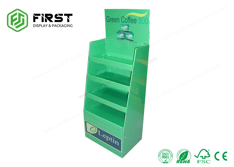 POP Customized Recyclable Corrugated Floor Cardboard Shelf Display Stand