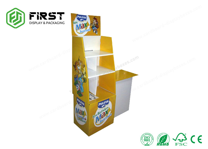Custom Made Recyclable POP Carton Stand Customized Printing Cardboard Floor Display Stand