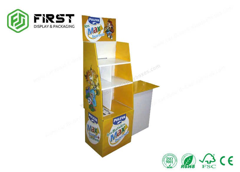 Recyclable POP Carton Stand Customized Printing Cardboard Floor Display Stand