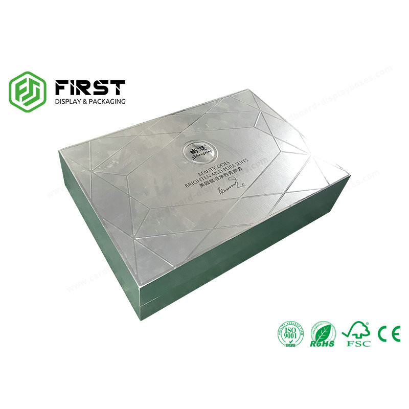 Customized Logo Glossy Printed Decorative Cardboard Cosmetic Gift Packaging Box With Lid