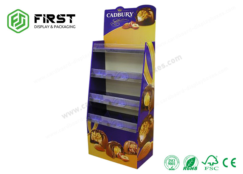 Recyclable POP Carton Paper Promotion Snacks Cardboard Floor Display Stand