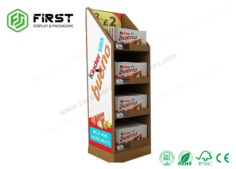 Recyclable POP Carton Paper Promotion Snacks Cardboard Floor Display Stand