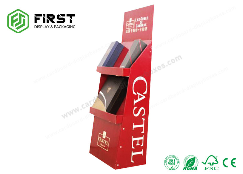 Custom Paper POS Retail Shelf Supermarket Floor Display Rack Cardboard Display Stand