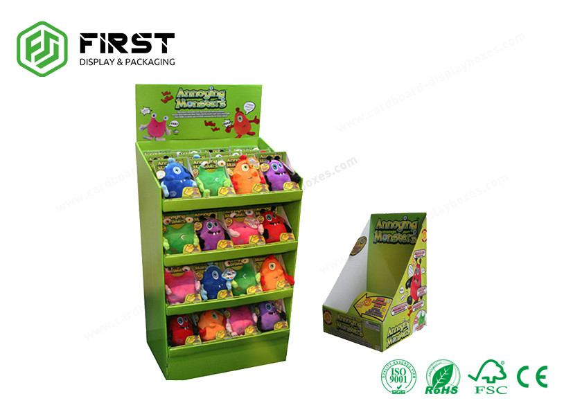 Custom Recyclable Cardboard Display Shelves Full Color Offset Printing ...