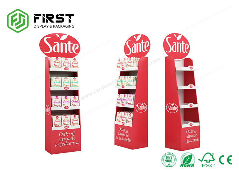 Foldable Cardboard Rack Custom Retail Foldable POS Corrugated Cardboard Floor Display Rack For ...