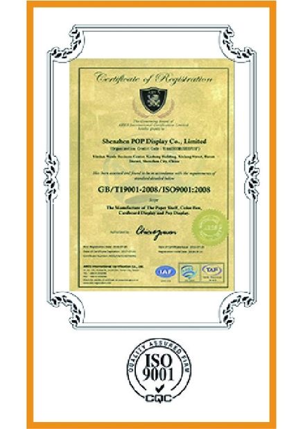 China First (Shenzhen) Display Packaging Co.,Ltd certification